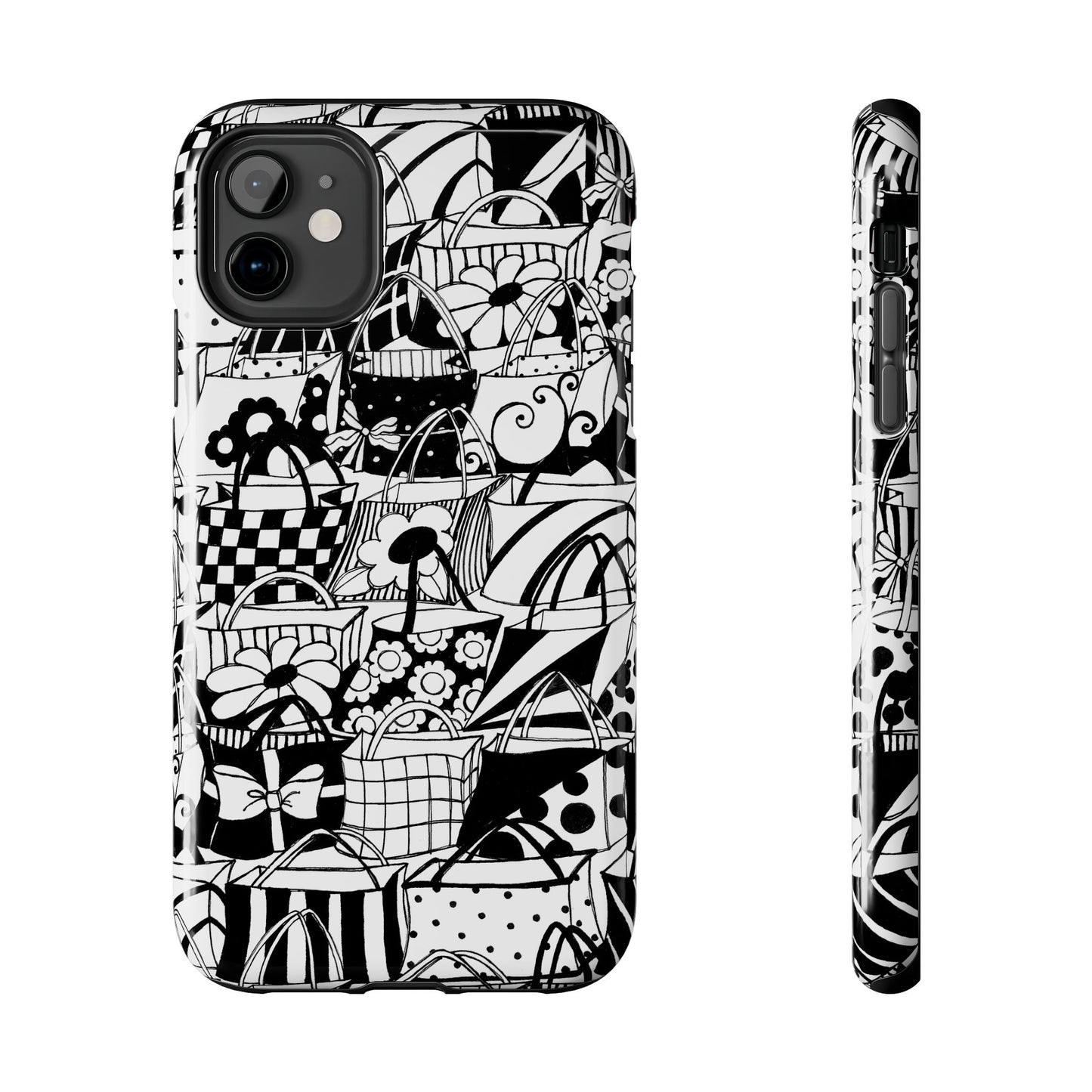 Totally Black / White Phone Case