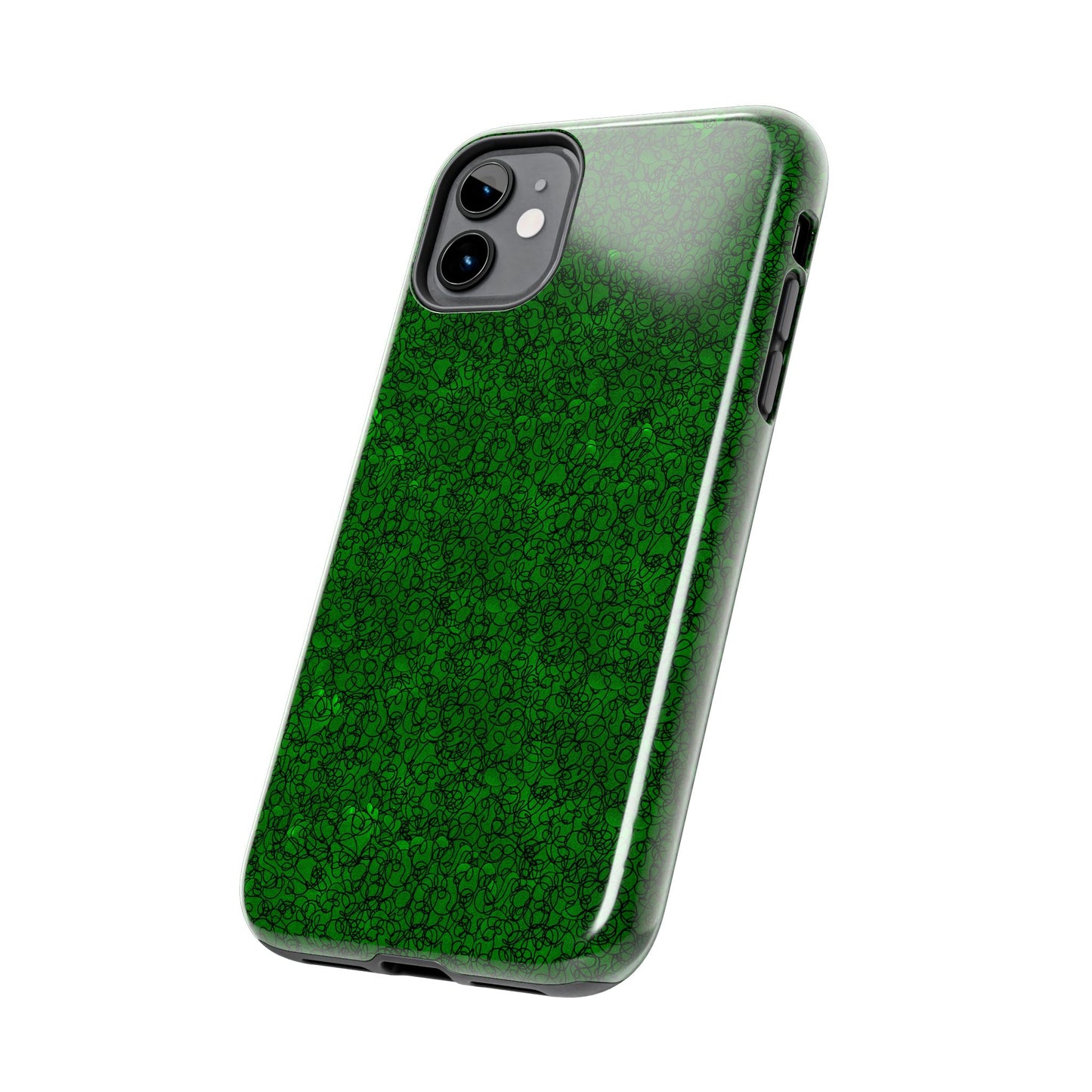 Scribble Green / Black Phone Case