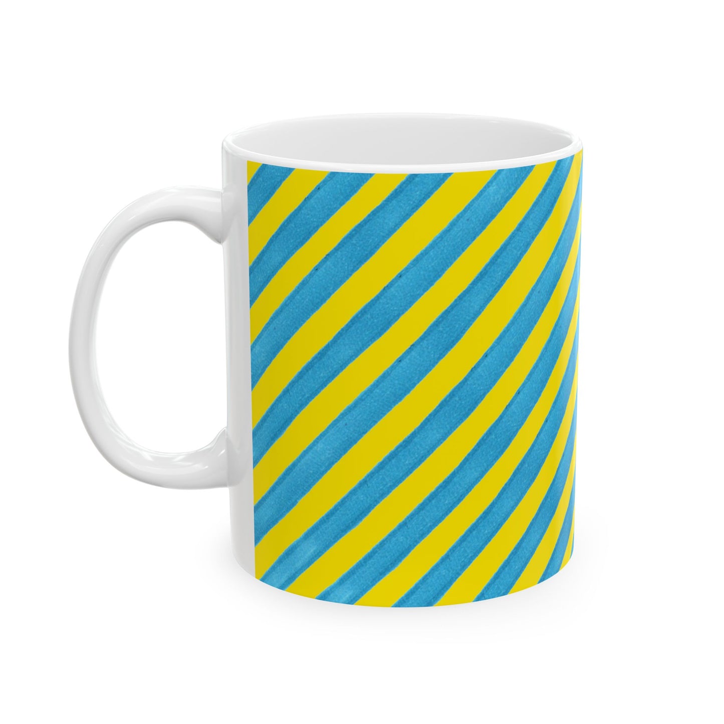 Bias Stripe Turquoise / Yellow Cup