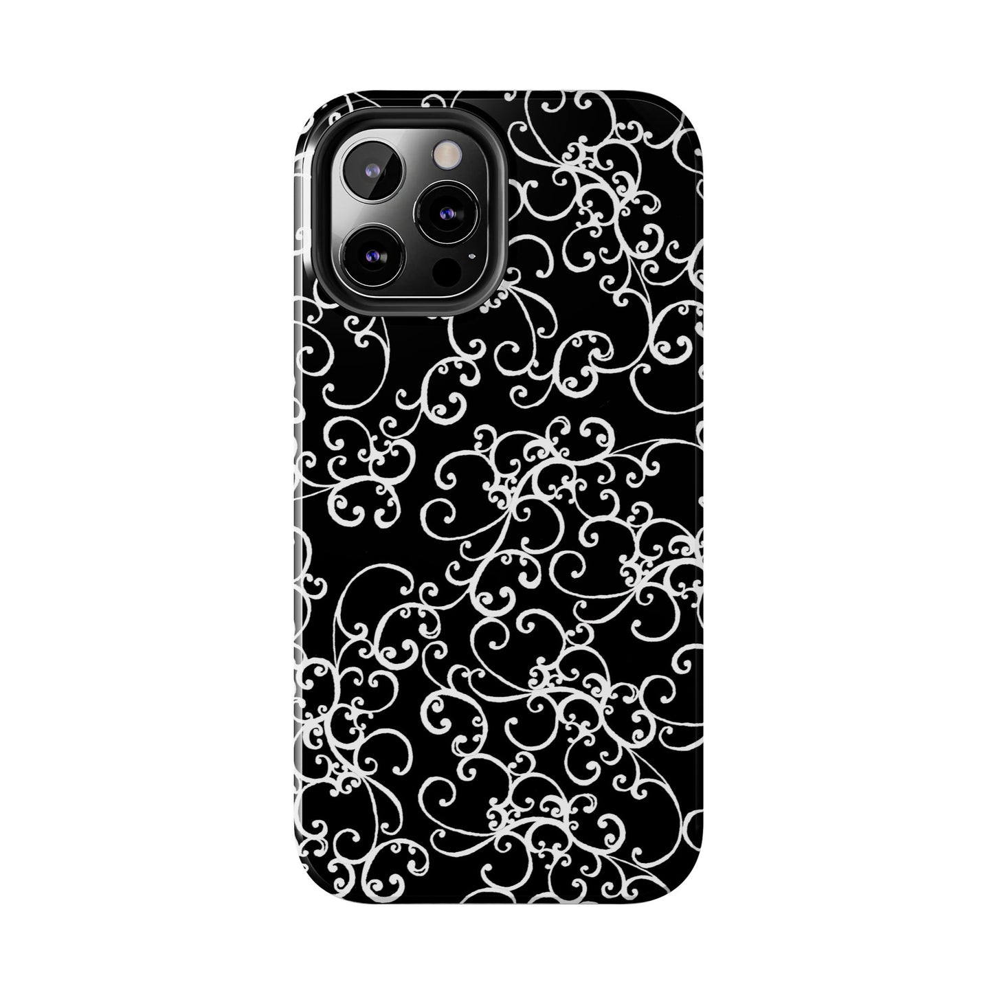 Elegant Scroll Black / White Phone Case