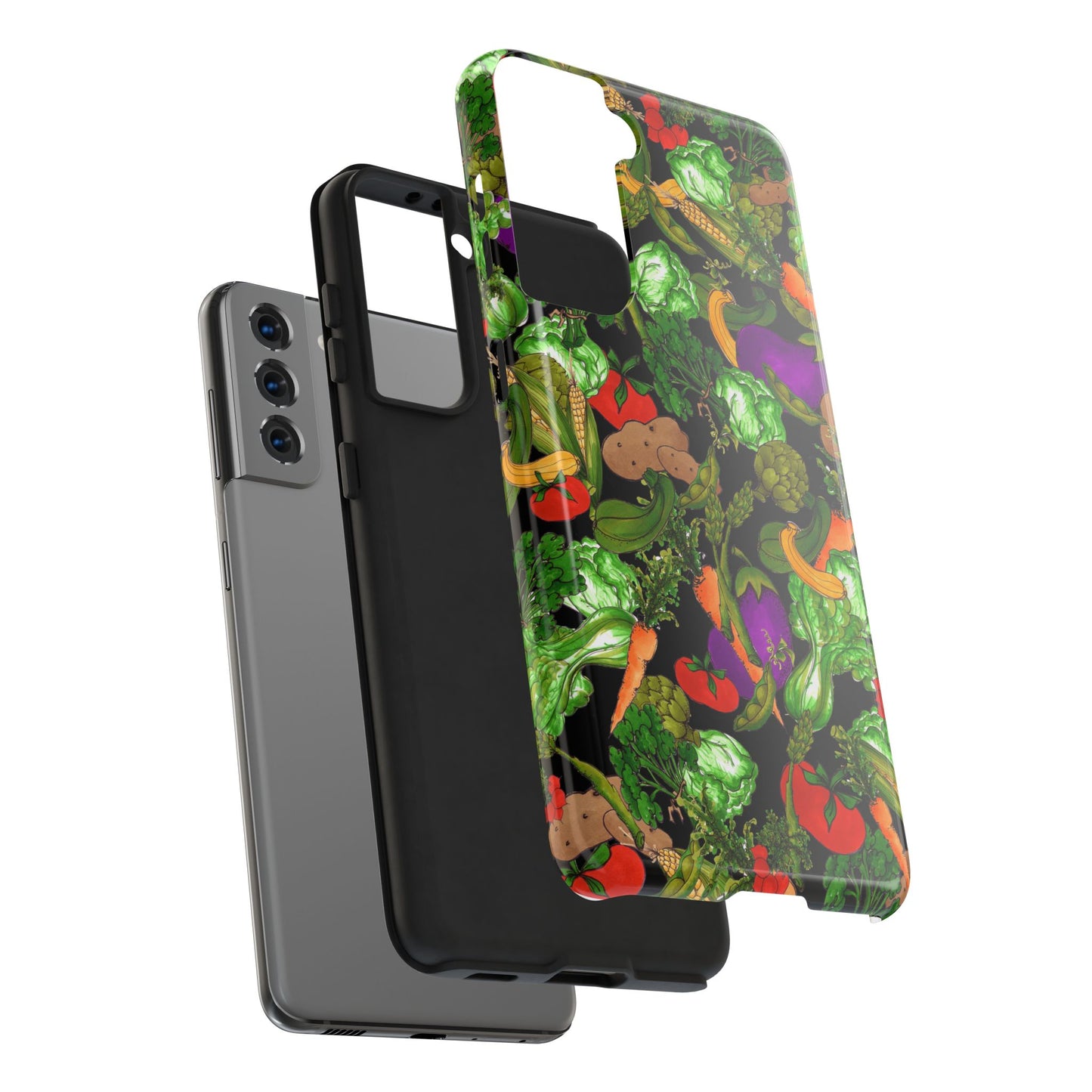 Veggie Jungle Black Phone Case
