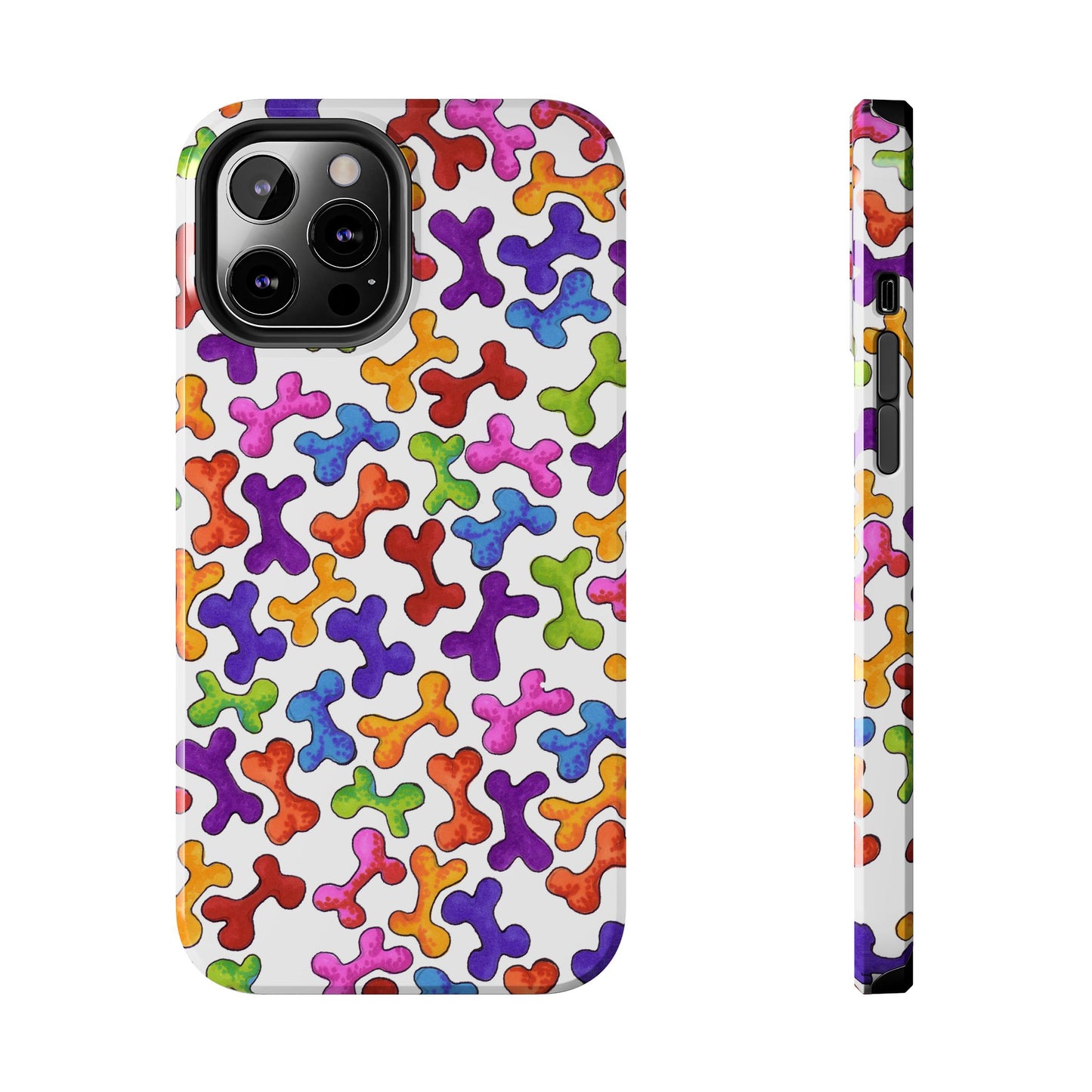 Fancy Bones White / Multi Phone Case