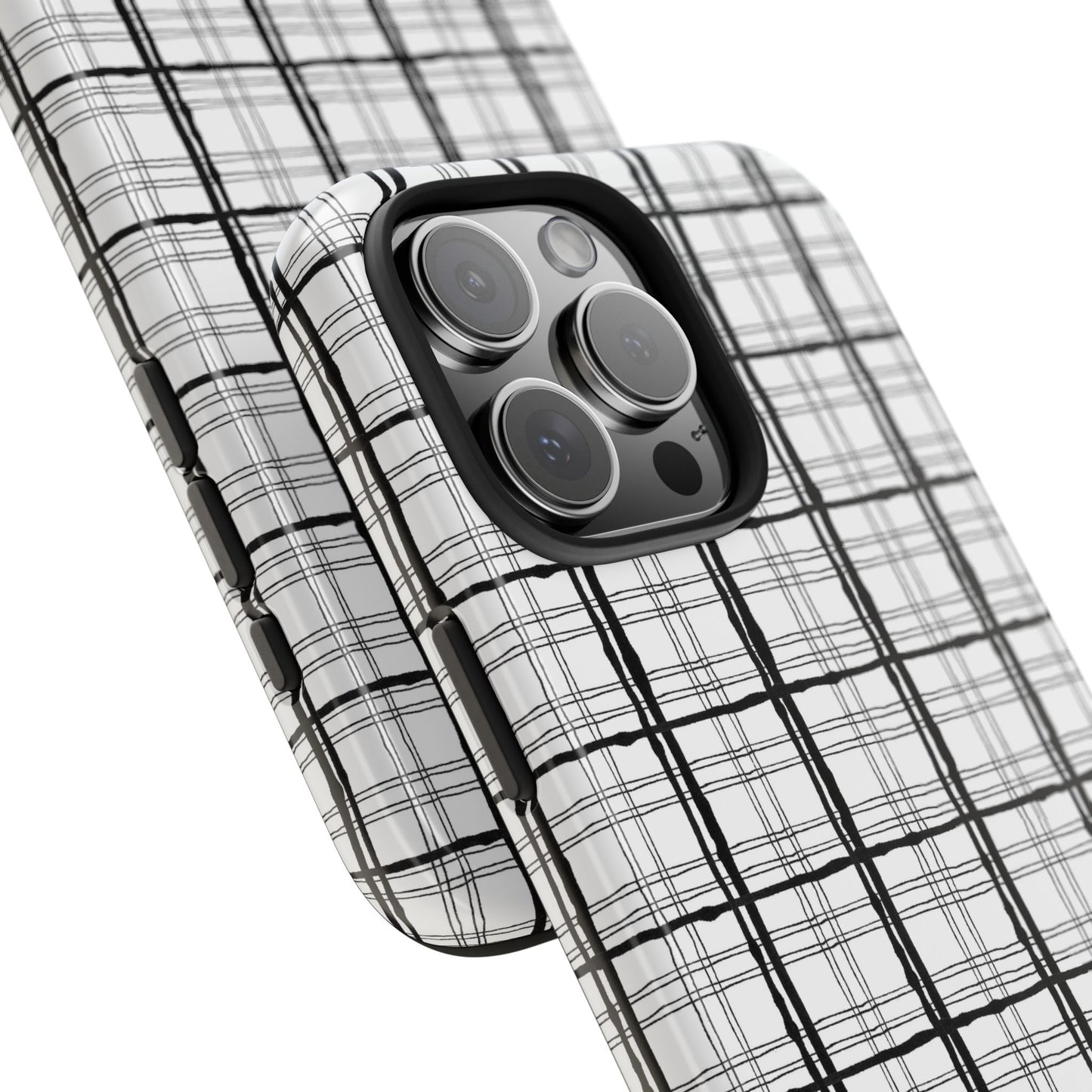 Sophistiplaid White / Black Phone Case