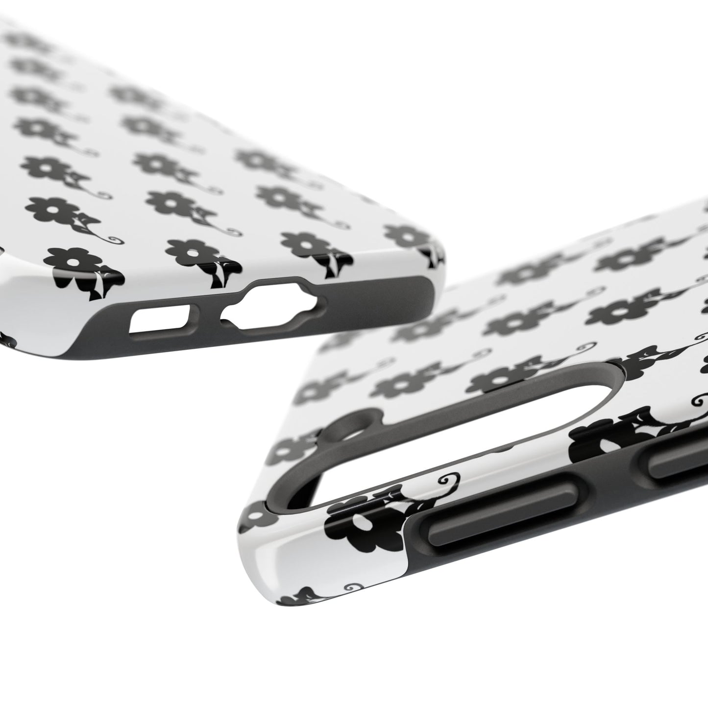 Flowers White / Black Phone Case