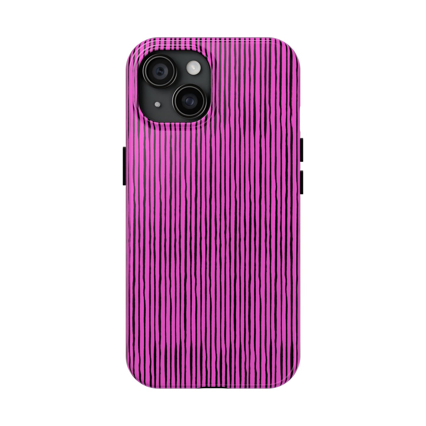 Quirky Pin Stripe Pink / Black Phone Case