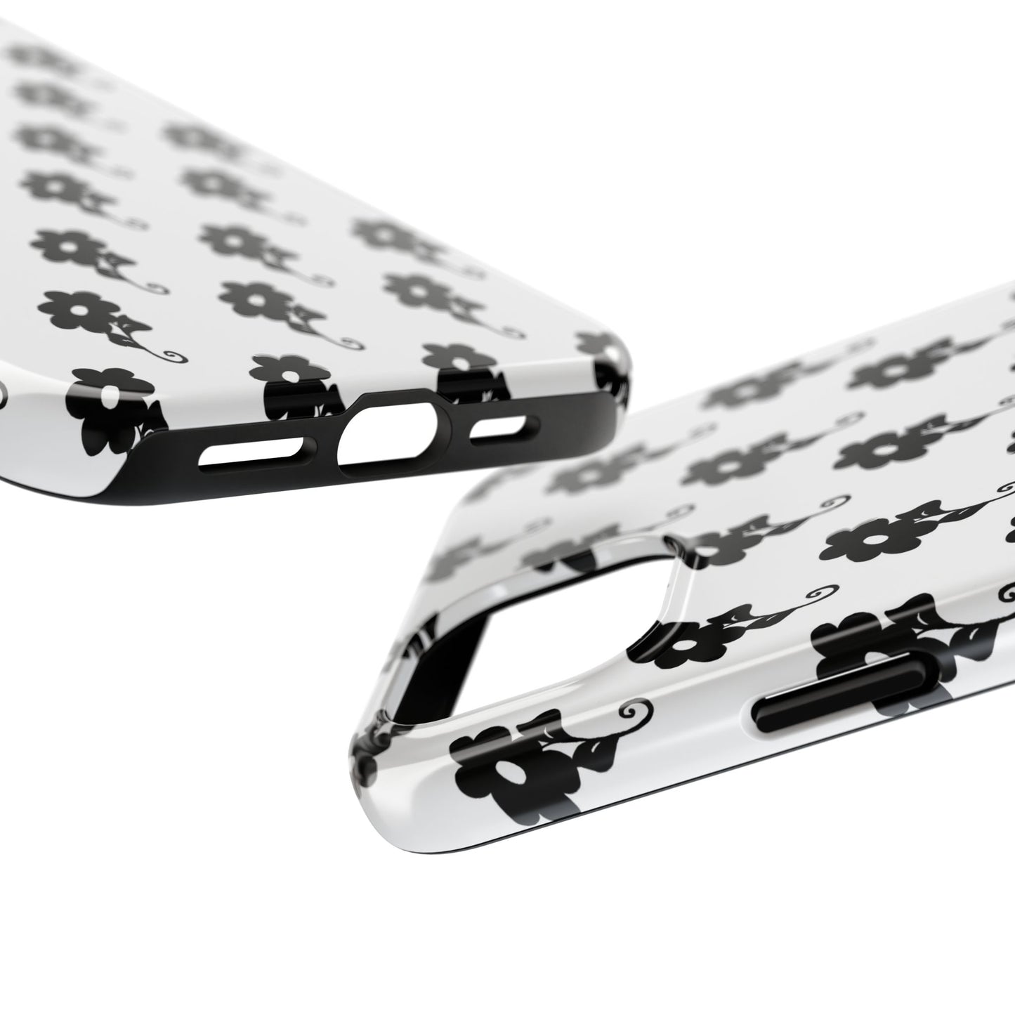 Flowers White / Black Phone Case