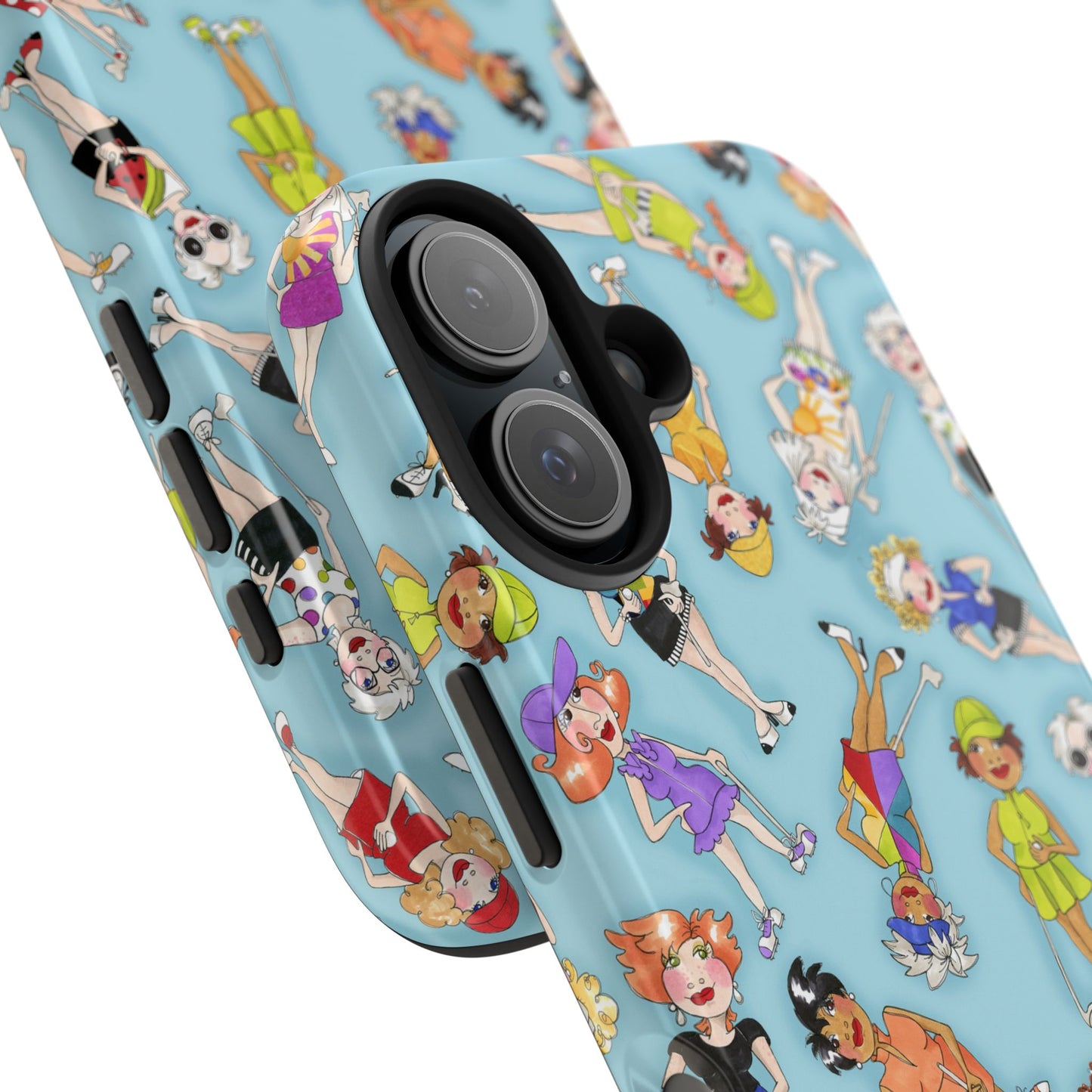 Tossed Golfer Girls Turquoise Phone Case