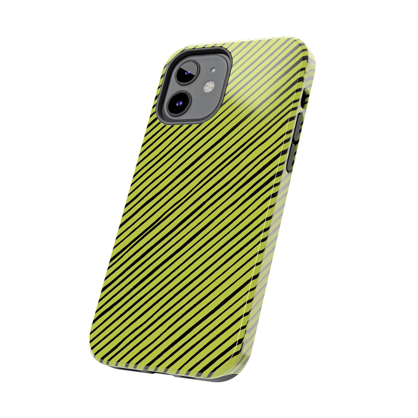 Quirky Bias Stripe Green / Black Phone Case