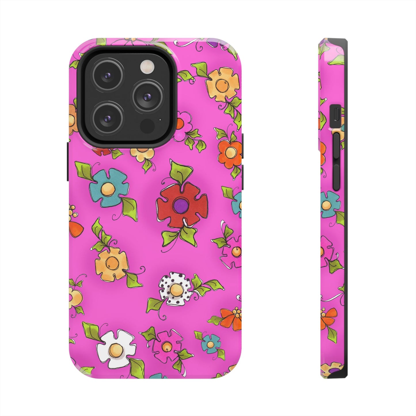 Happy Blooms Cerise Phone Case