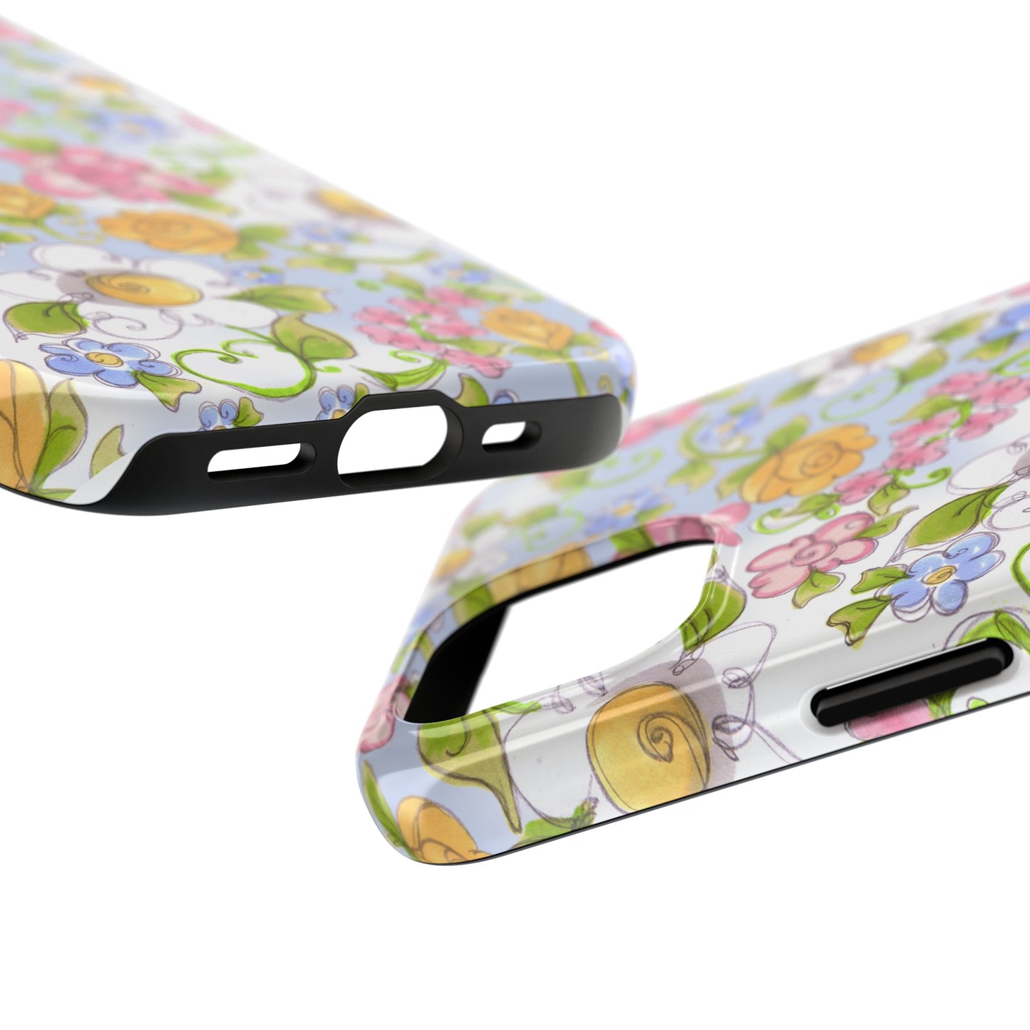 Flower Frolic Blue Phone Case