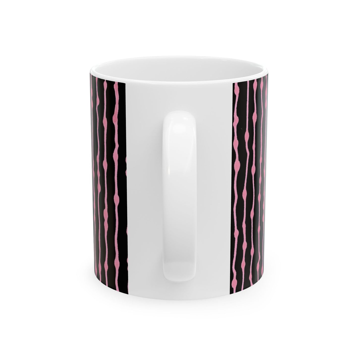 Faux Seersucker Black / Pink Cup