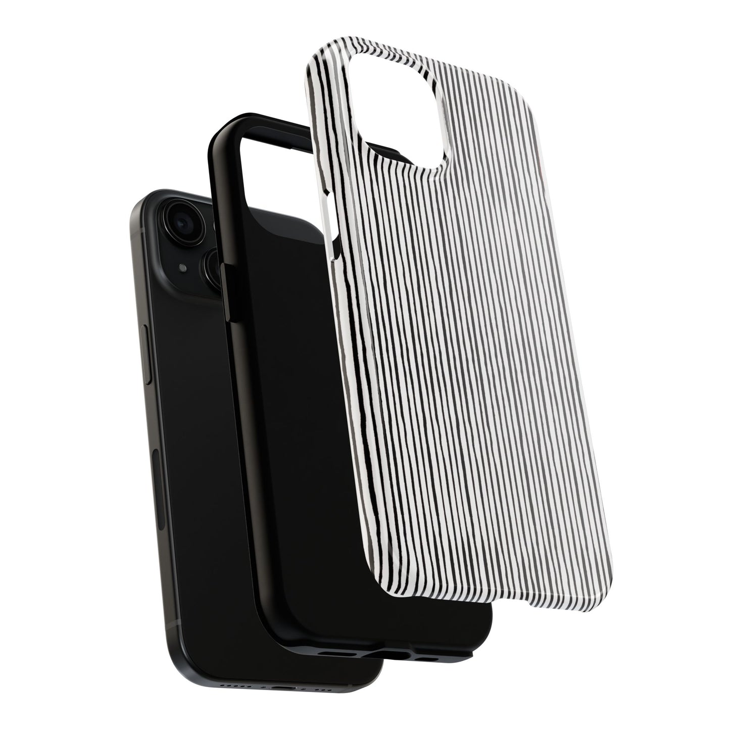 Quirky Pin Stripe White / Black Phone Case