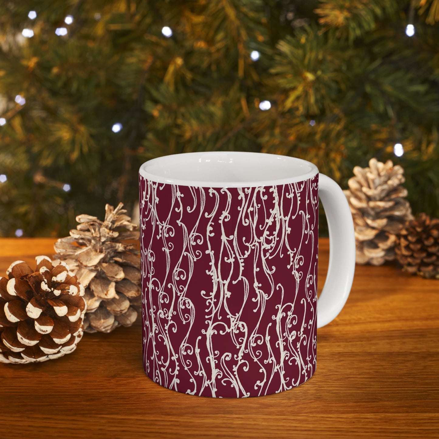 Swan Scroll Red / White Cup