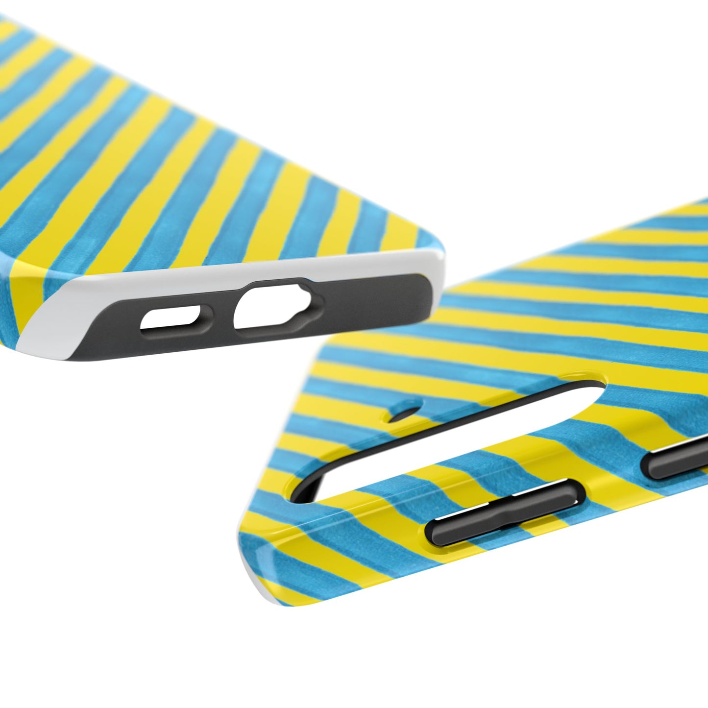 Bias Stripe Turquoise / Yellow Phone Case