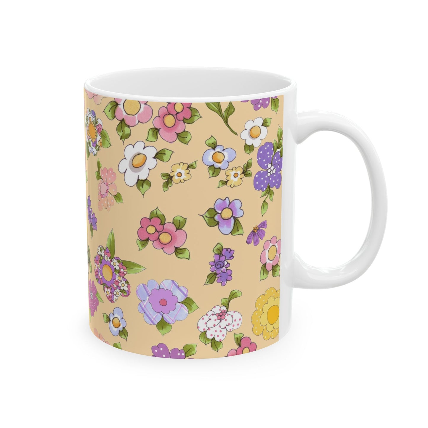 Flowery Yellow Cup