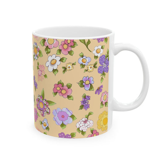 Flowery Yellow Cup
