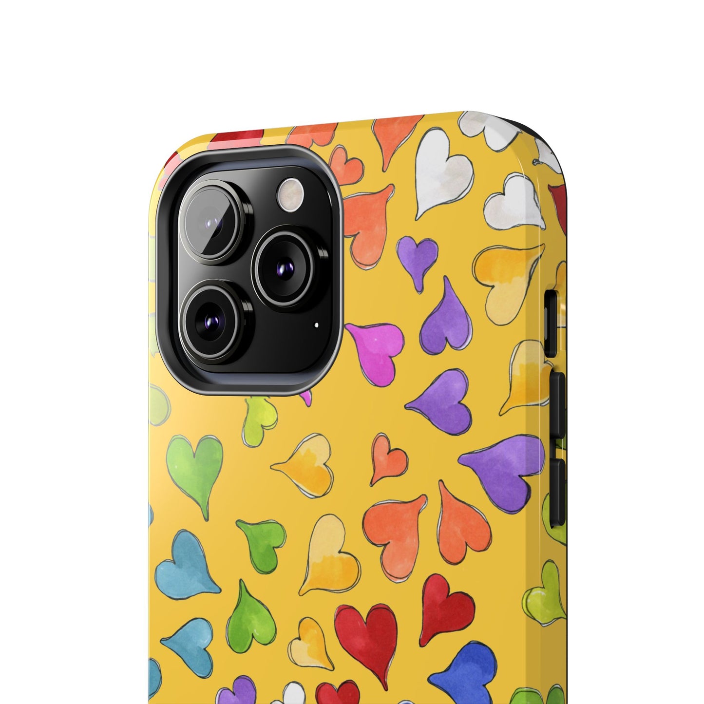 Happy Hearts Yellow Phone Case