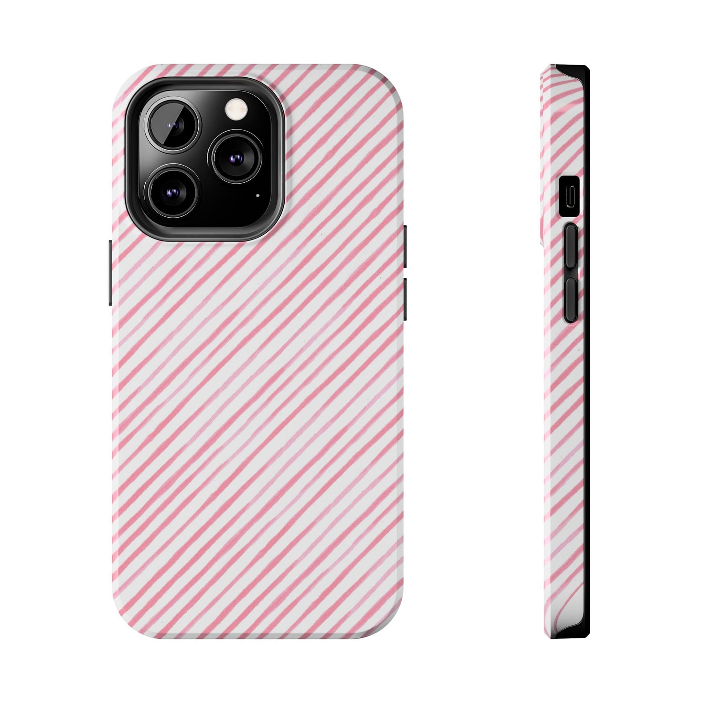 Bias Stripe White / Pink Phone Case