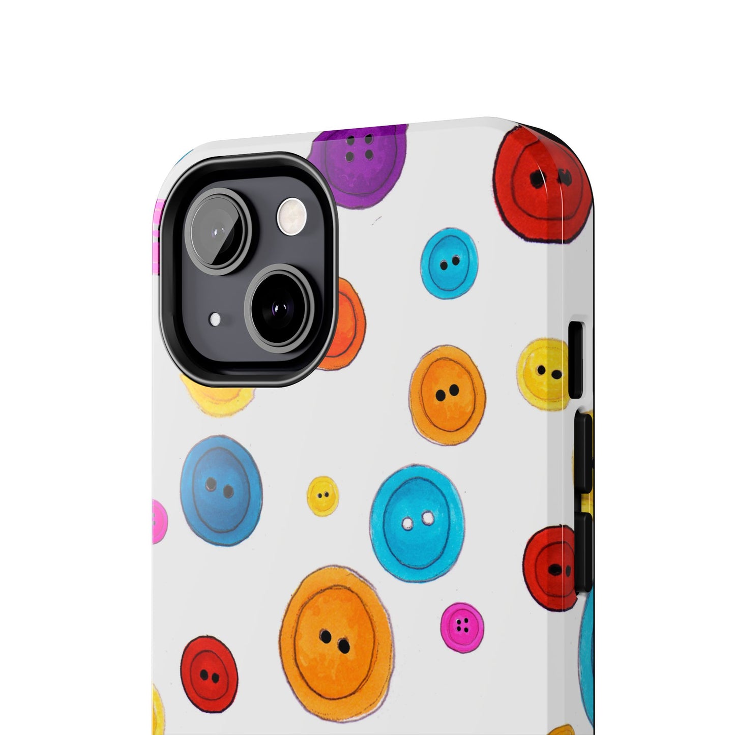 Button Dots White Phone Case