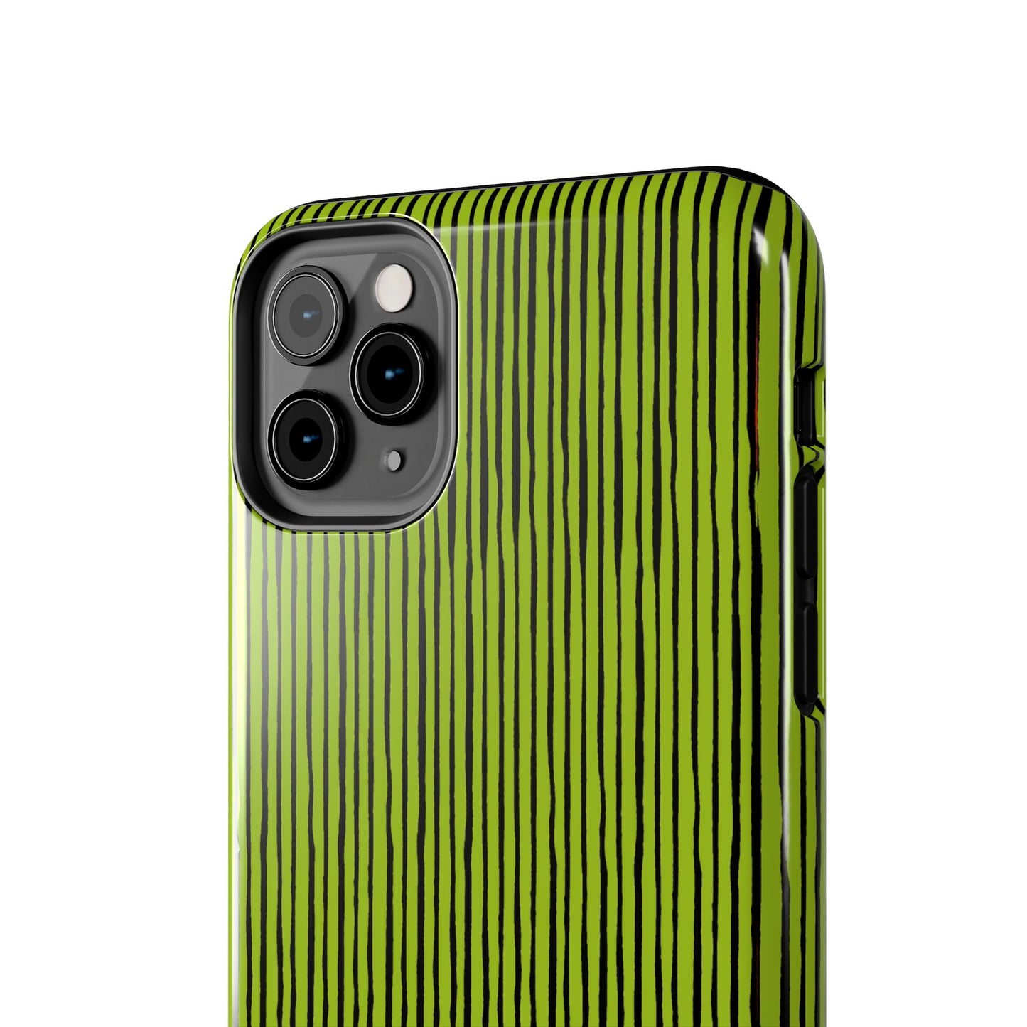 Quirky Pin Stripe Green / Black Phone Case