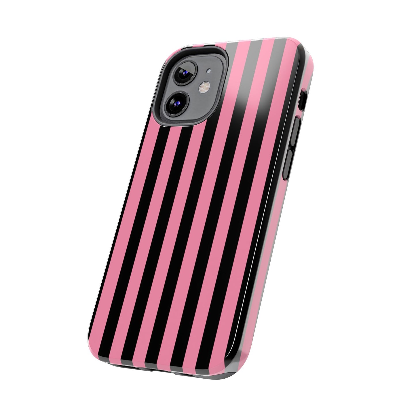 Vertical Stripe Pink / Black Phone Case