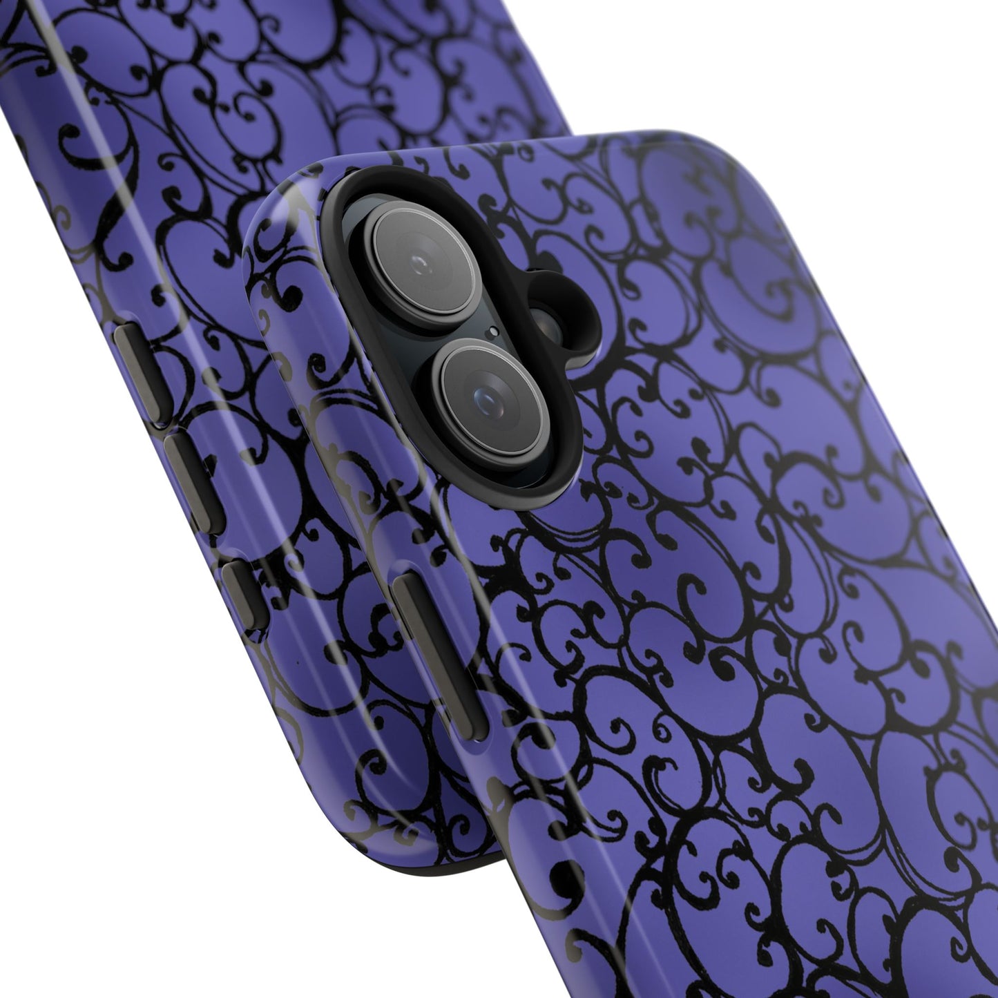 Scrollie Violet / Black Phone Case