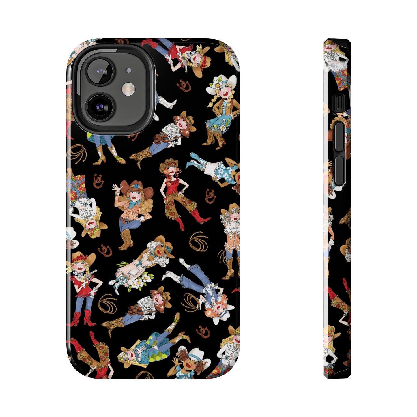 Tossed Cowgirls Black Phone Case