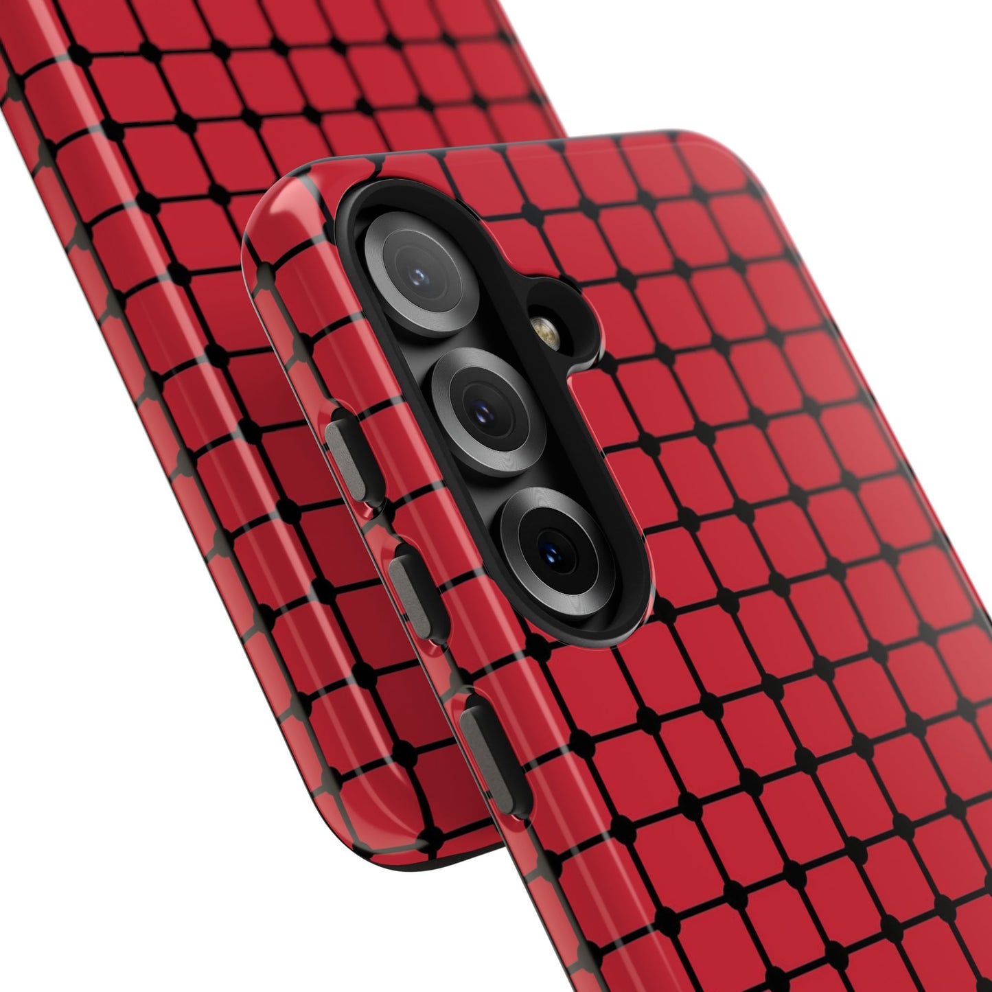 Dot Grid Red / Black Phone Case