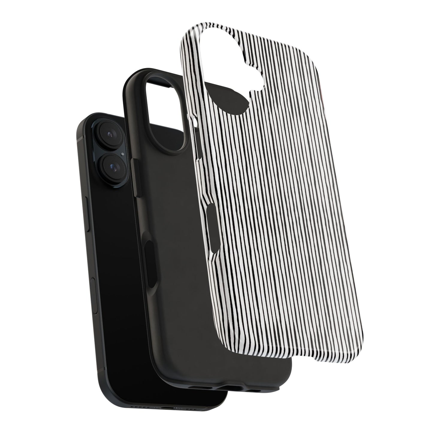 Quirky Pin Stripe White / Black Phone Case