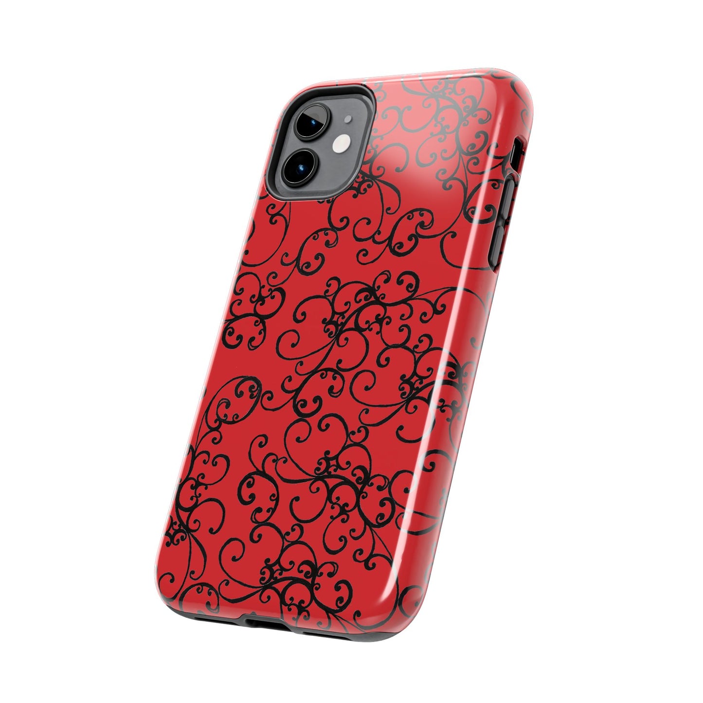 Elegant Scroll Red / Black Phone Case