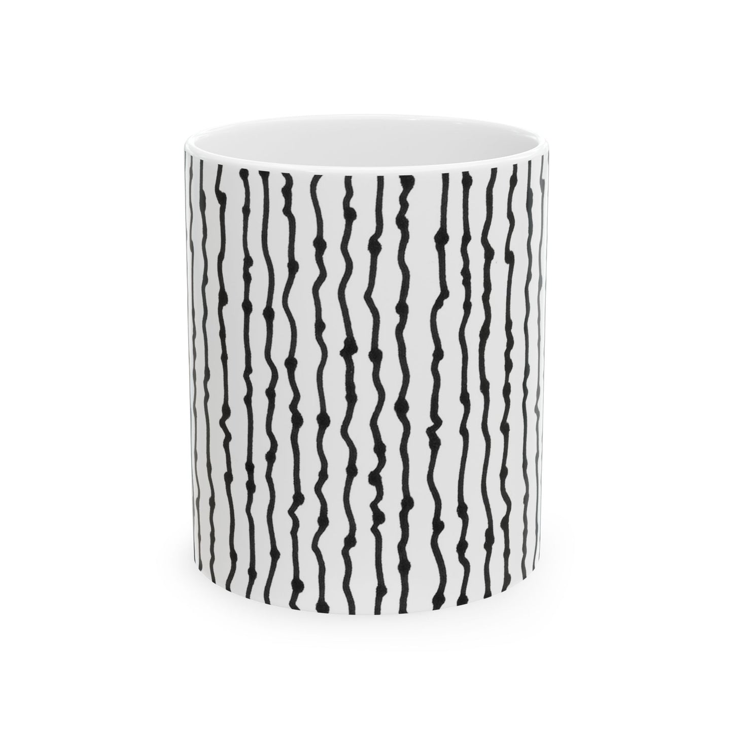 Faux Seersucker White / Black Cup