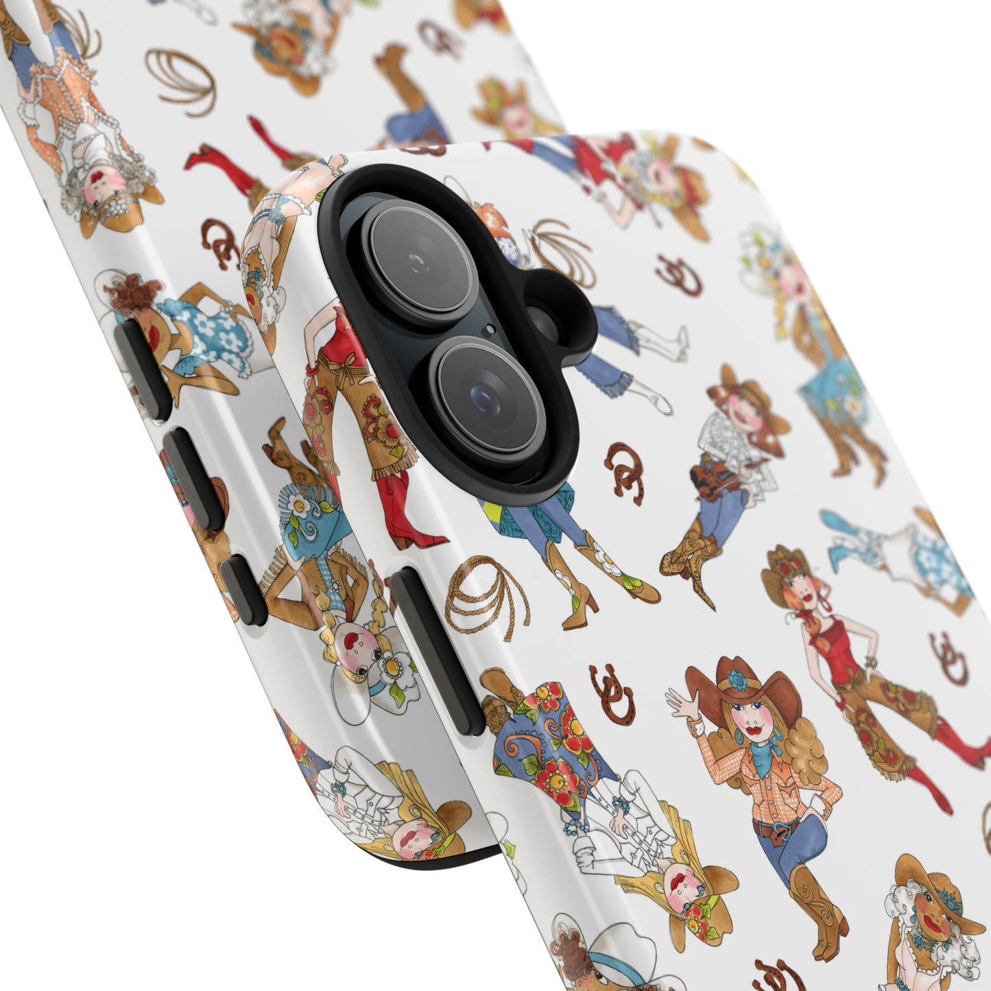 Tossed Cowgirls White Phone Case