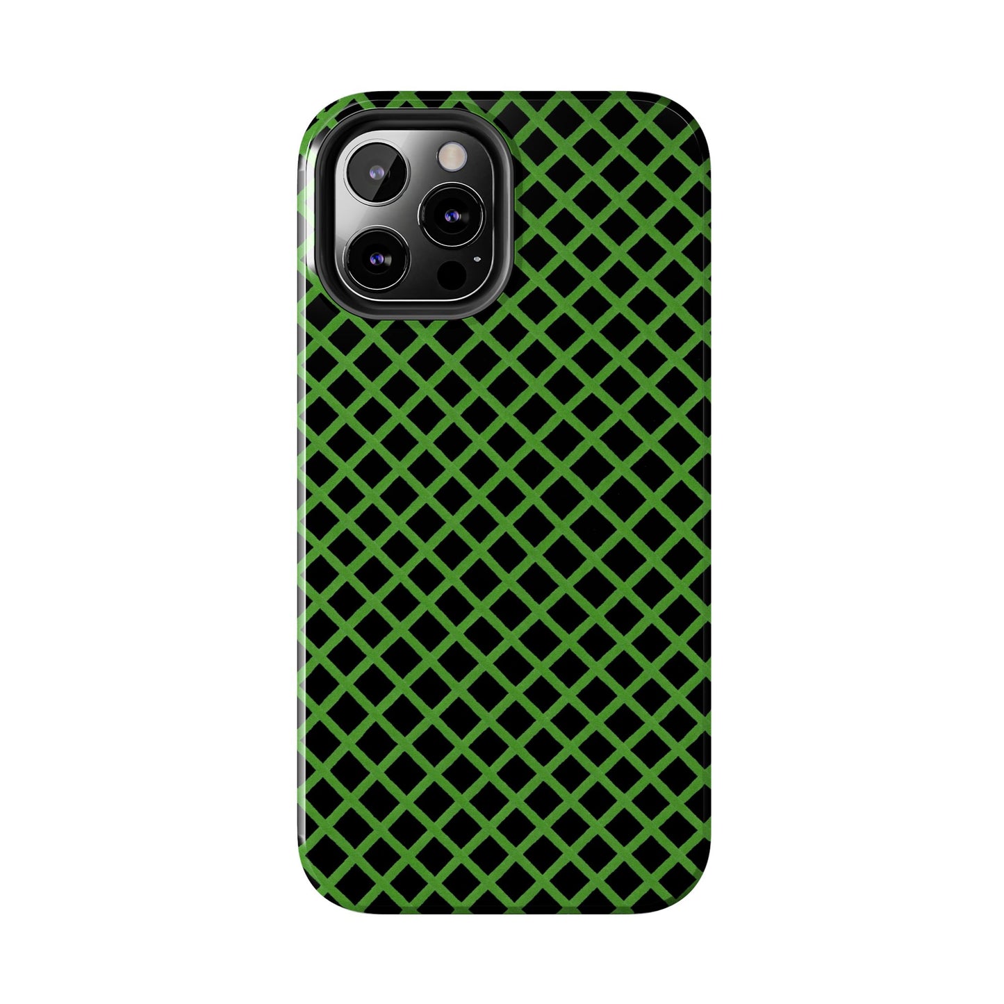 Trellis Green / Black Phone Case