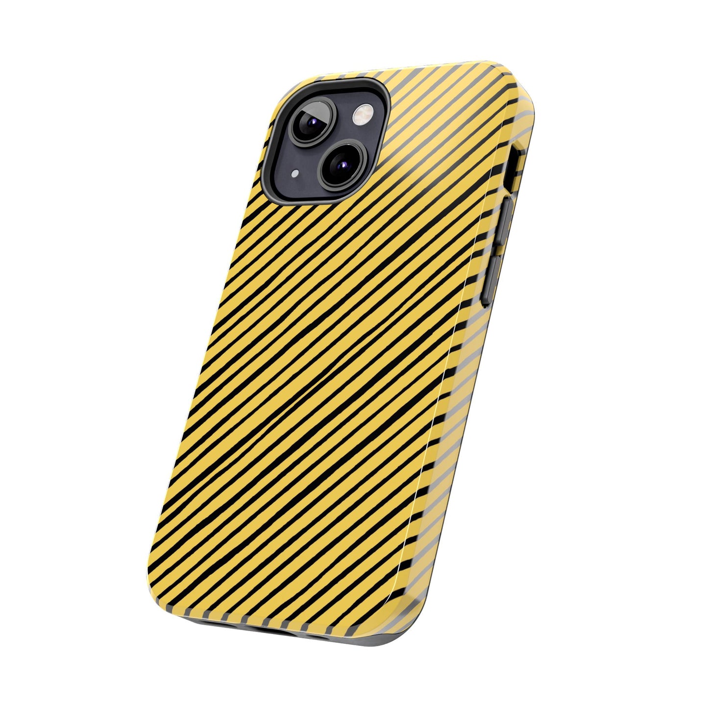 Quirky Bias Stripe Yellow / Black Phone Case