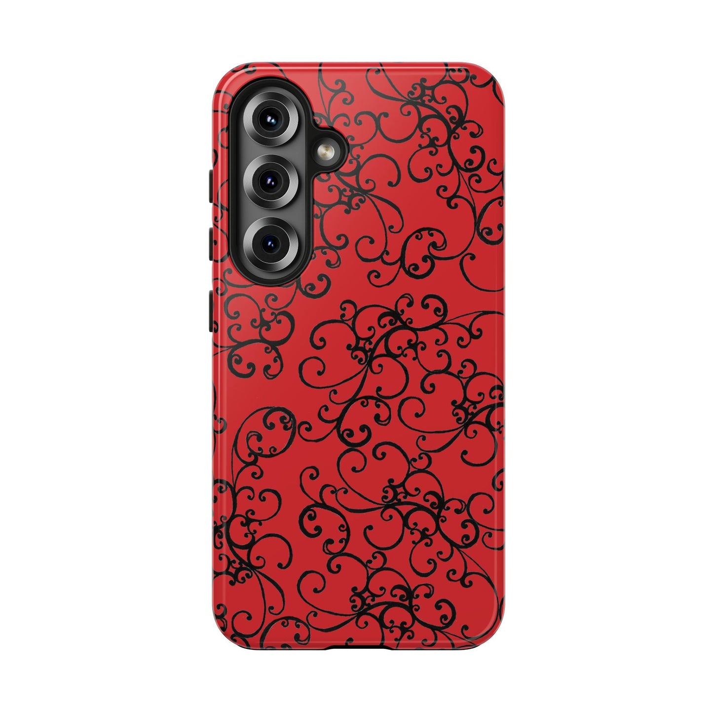 Elegant Scroll Red / Black Phone Case