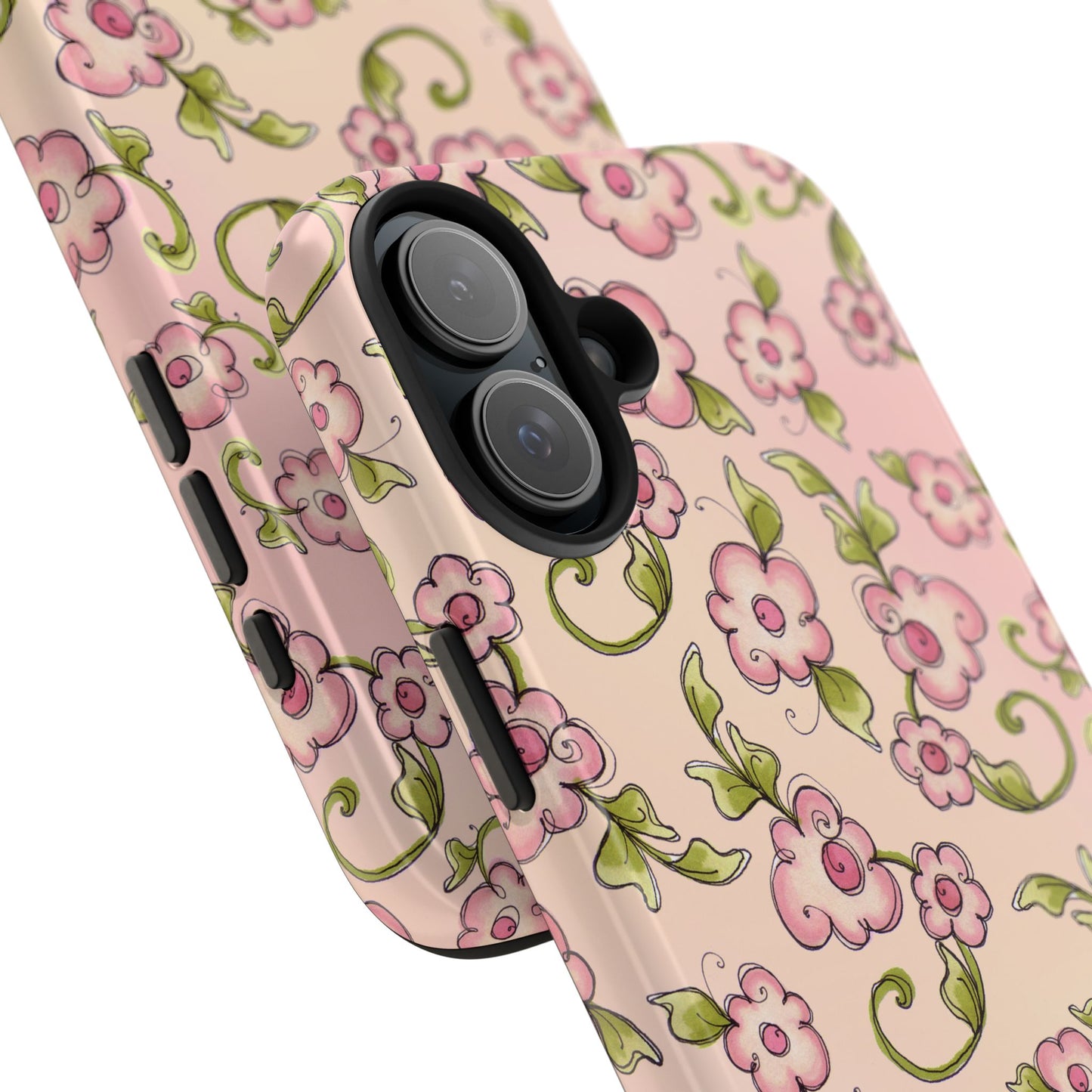 Scroll Daisies Peach / Peach Phone Case