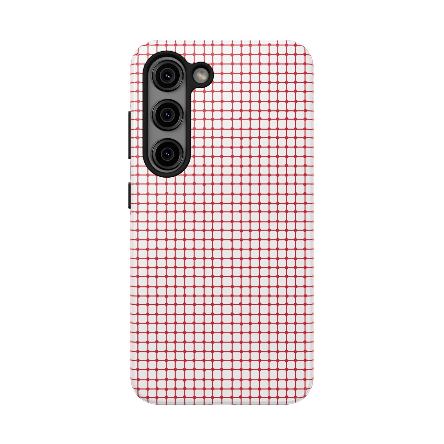 Dot Grid White / Red Phone Case