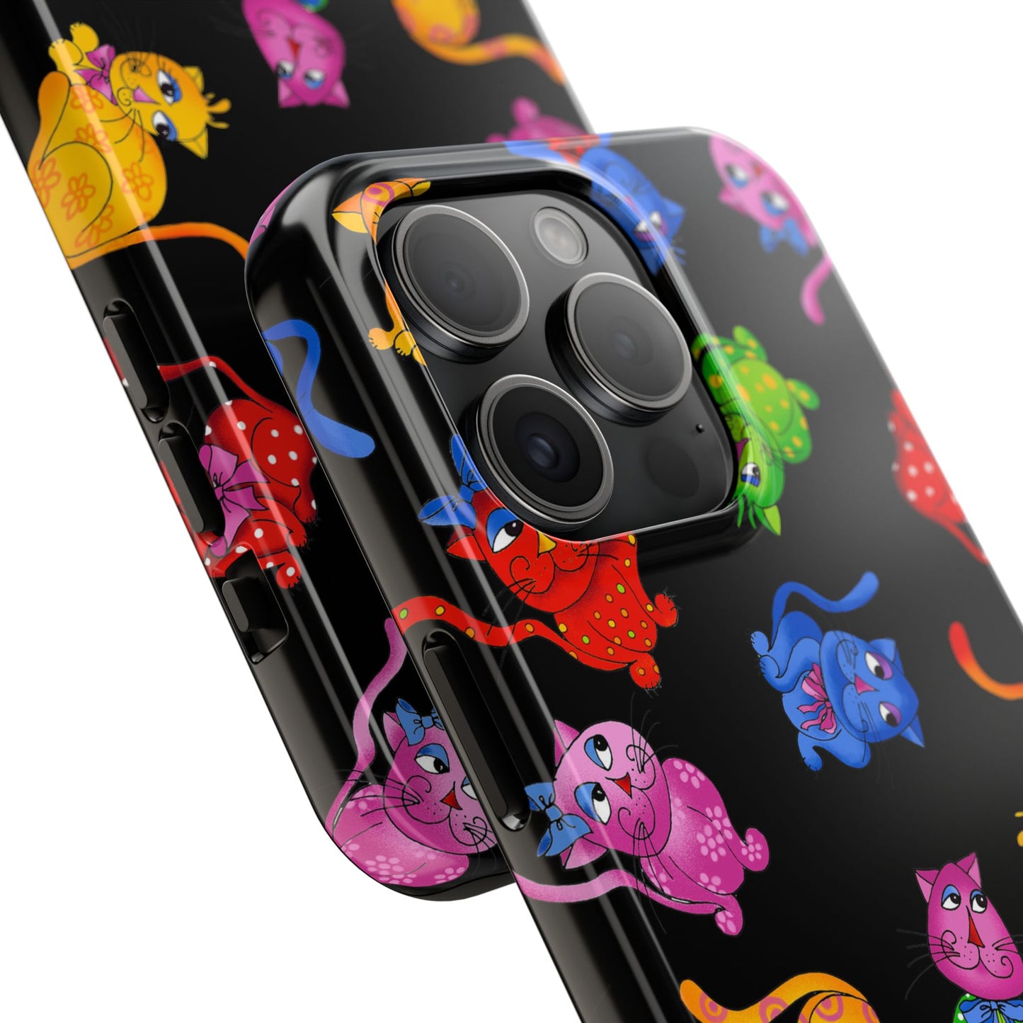 Tossed Cool Cats Black Phone Case