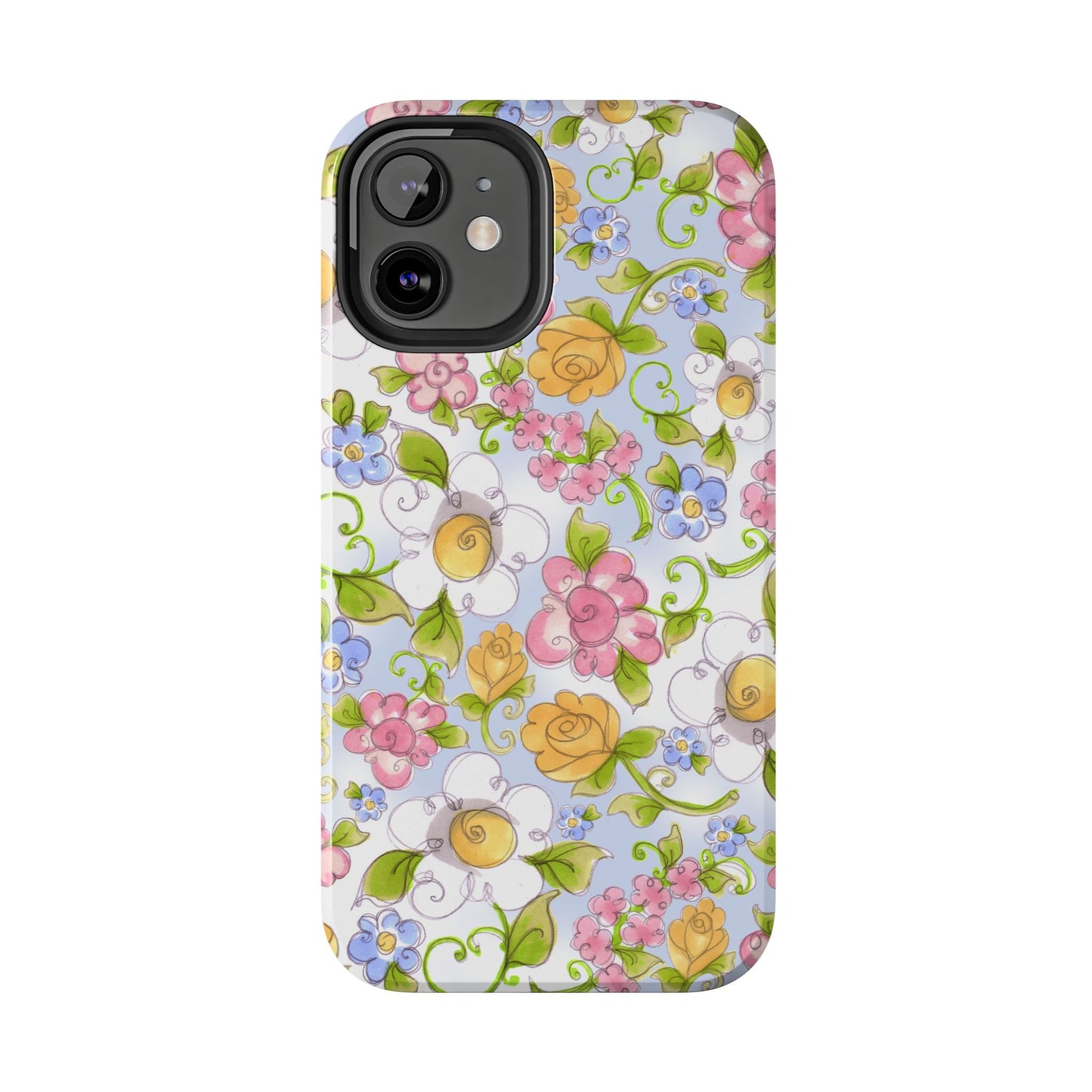 Flower Frolic Blue Phone Case
