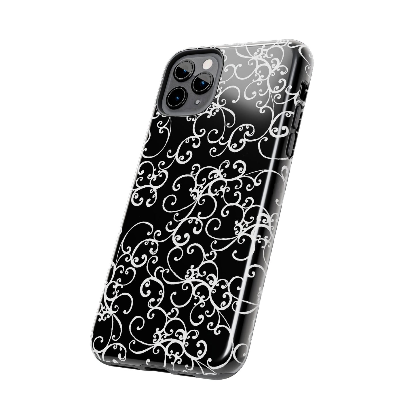 Elegant Scroll Black / White Phone Case