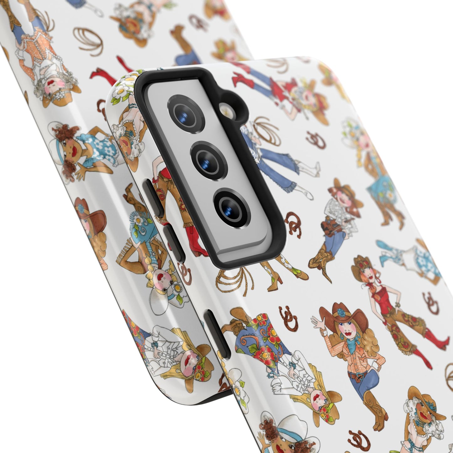 Tossed Cowgirls White Phone Case