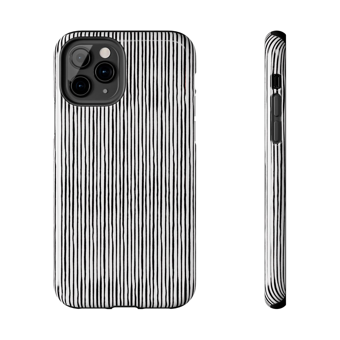 Quirky Pin Stripe White / Black Phone Case
