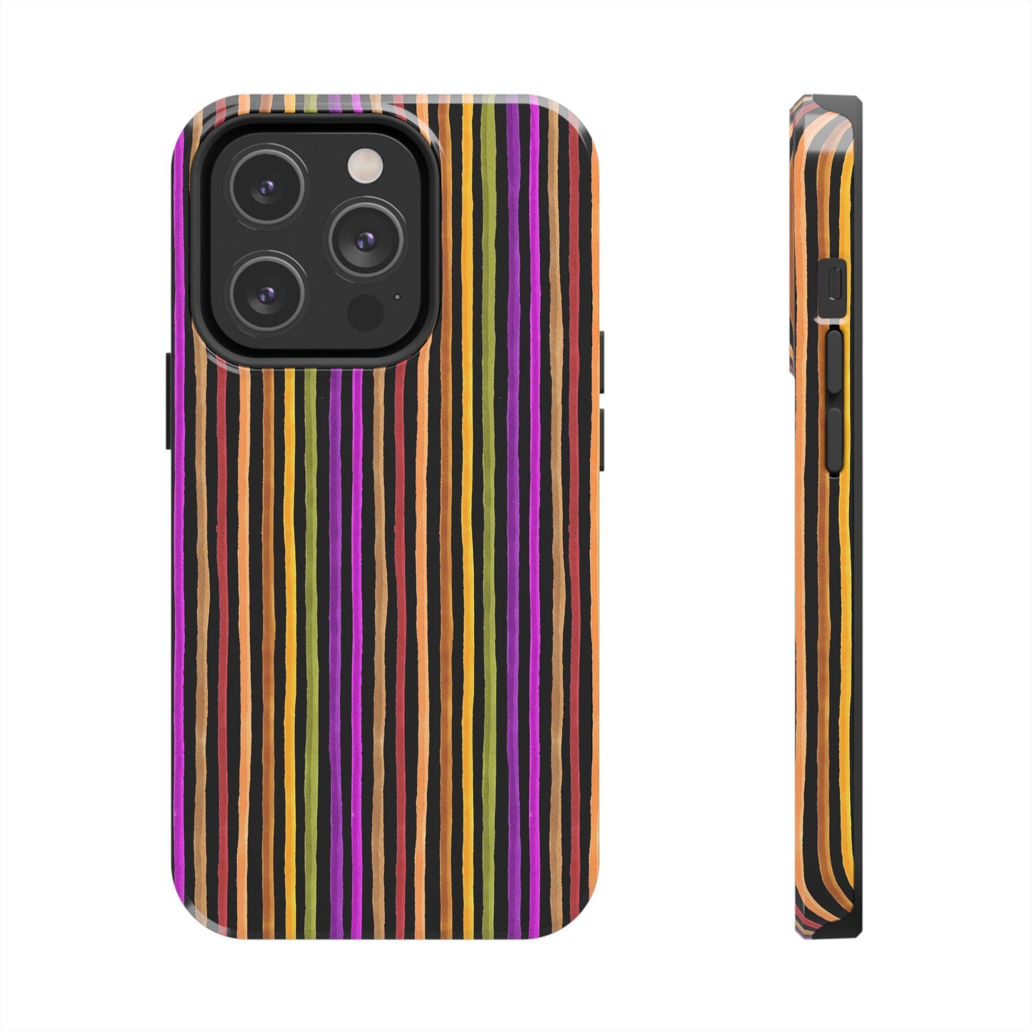 Spice Stripe Black Phone Case