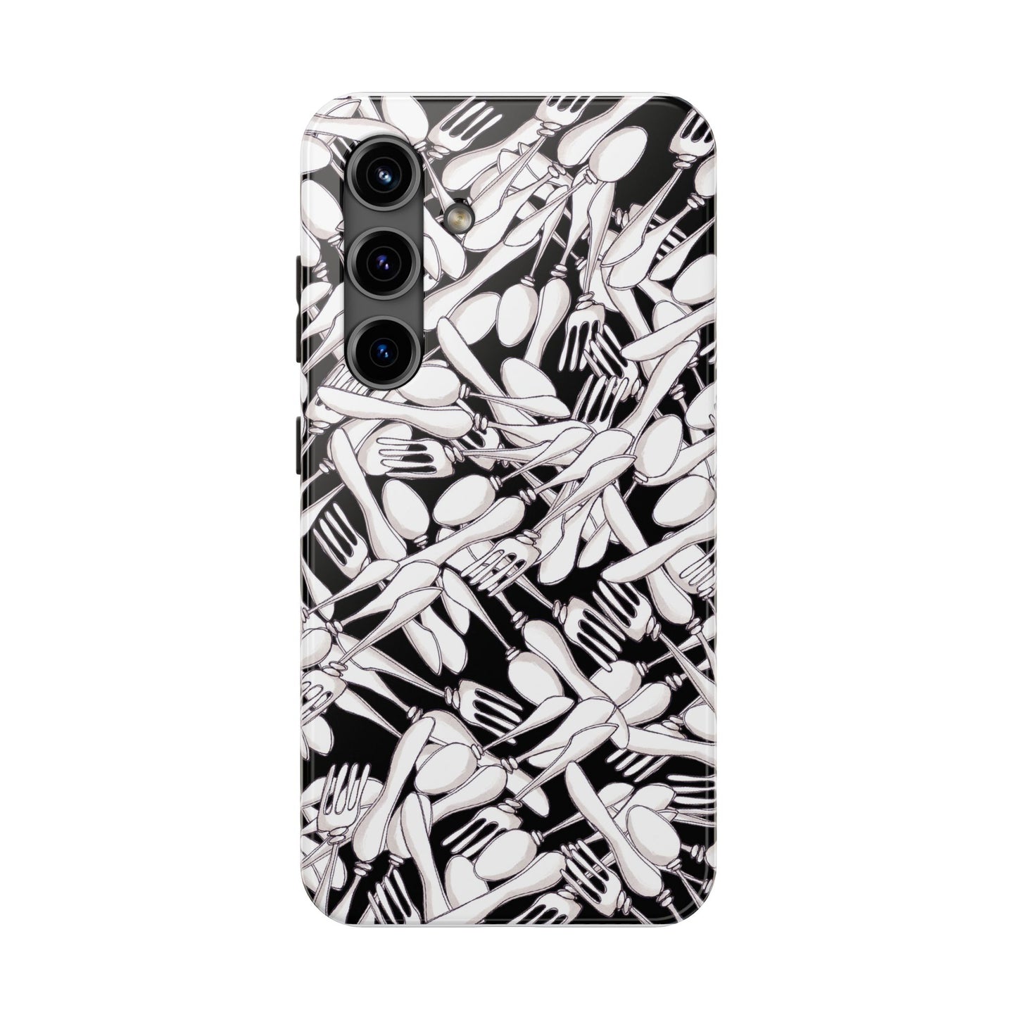 Silverware Wars Black Phone Case