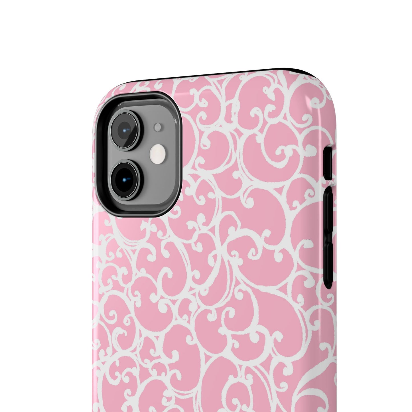 Scrollie Pink / White Phone Case