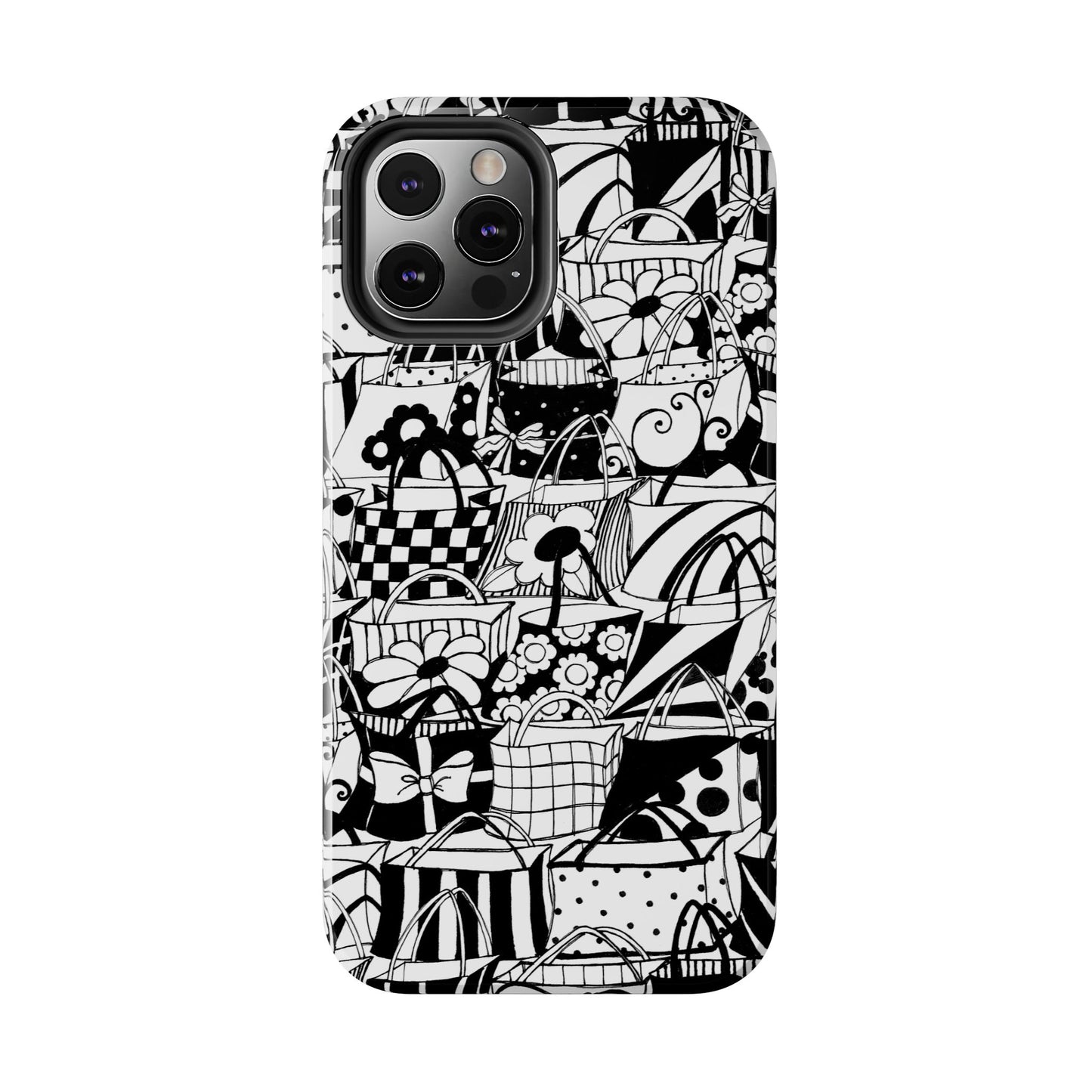 Totally Black / White Phone Case