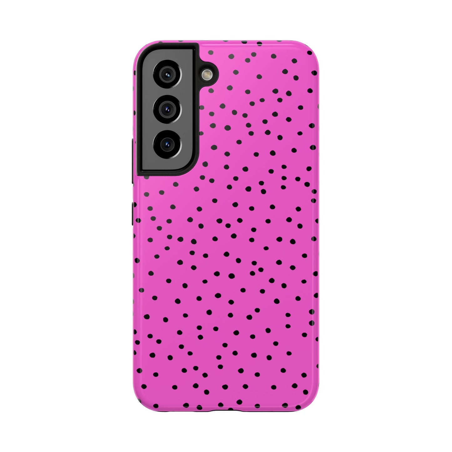 Dinky Dots Cerise / Black Phone Case