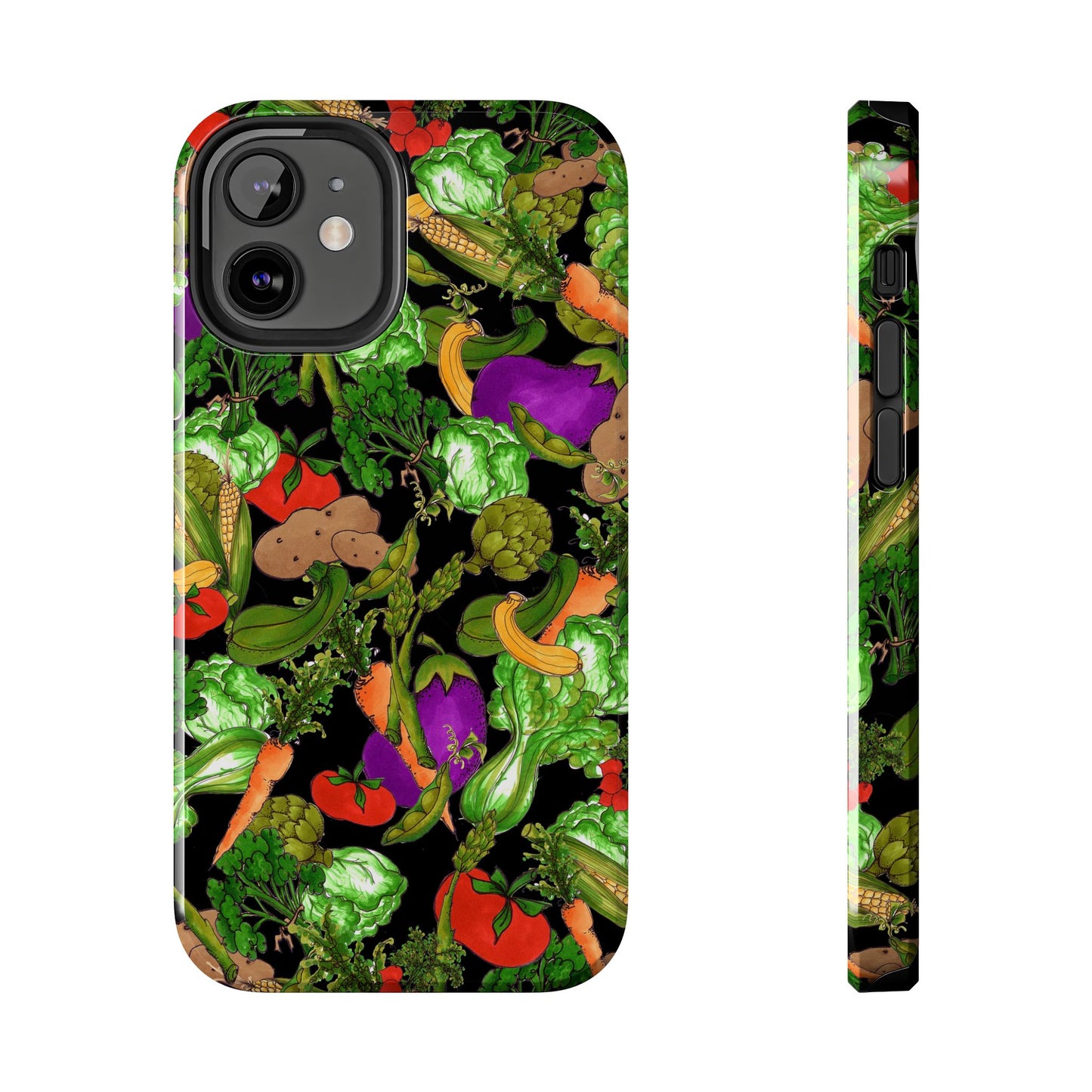 Veggie Jungle Black Phone Case