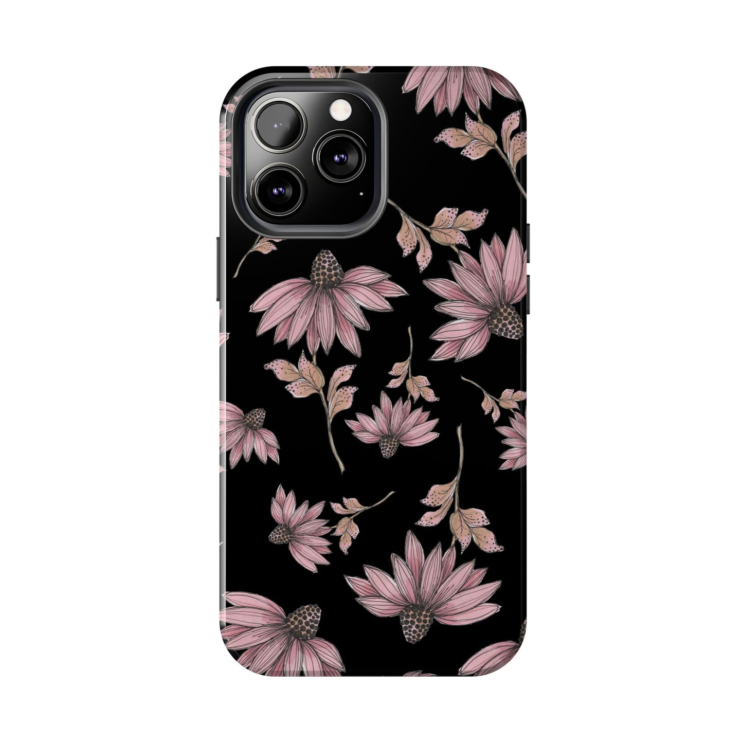 Wild Cone Flowers Black Phone Case