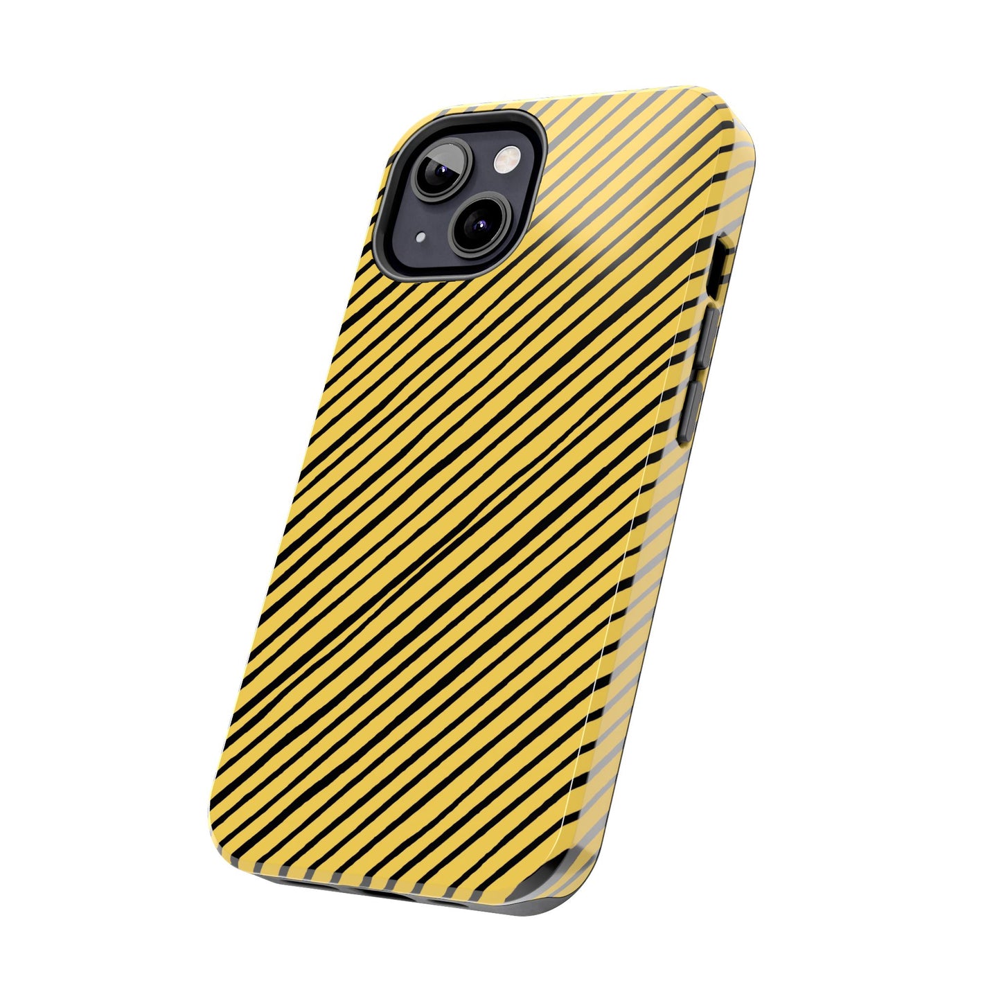 Quirky Bias Stripe Yellow / Black Phone Case